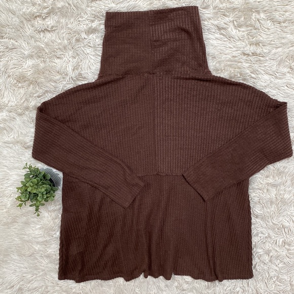 Cherish Hacci Waffle Cowl Neck Top 💗 Brown - Picture 5 of 15